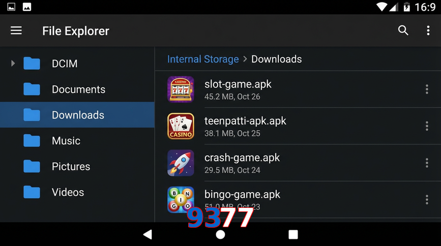 Main screen of 9377 gameapk page for PK players