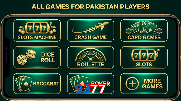 Main screen of 9377 games page for PK players