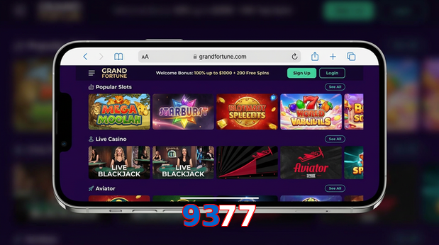 Main screen of 9377 ios page for PK players
